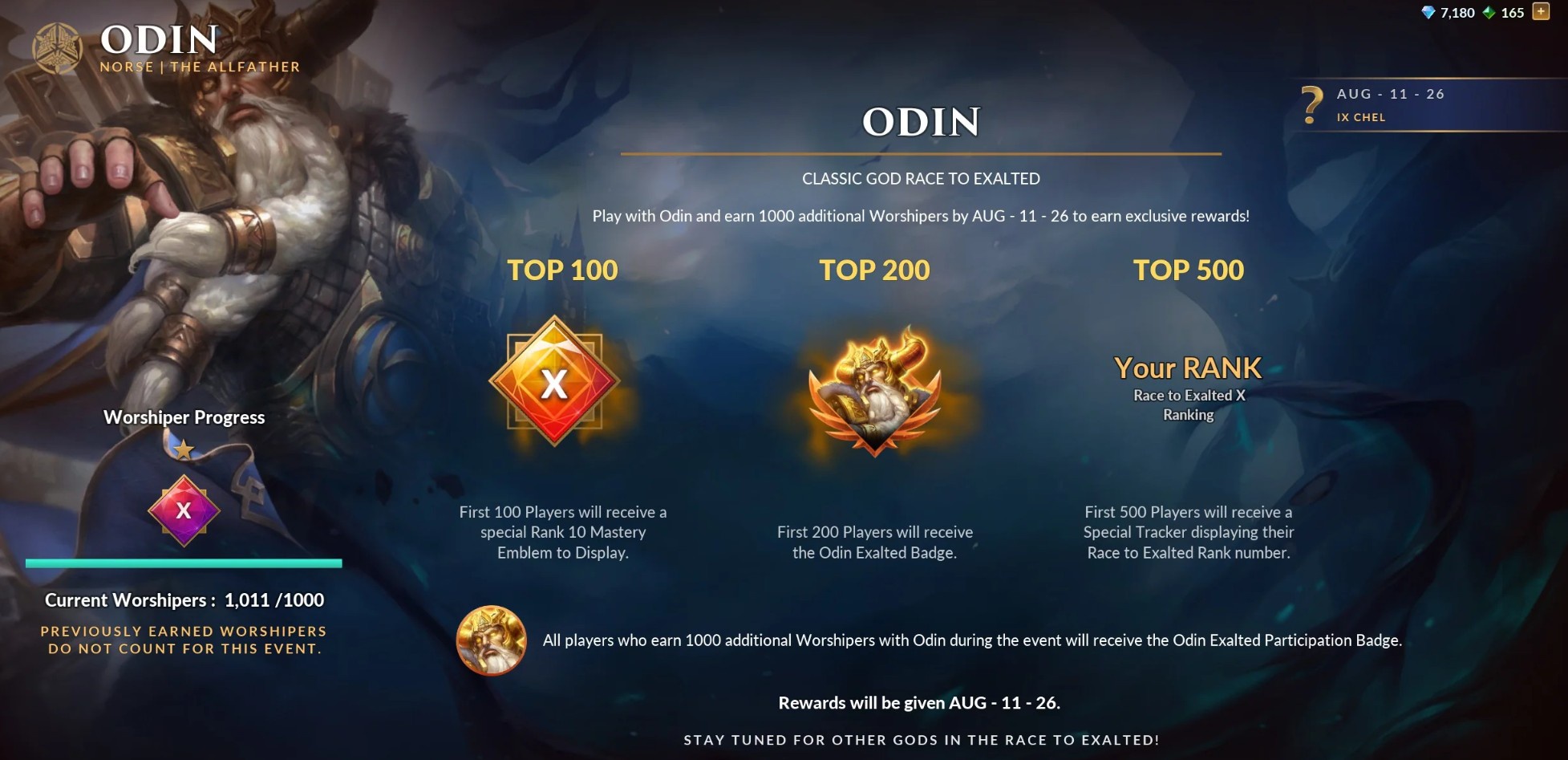 Race to Exalted Mastery